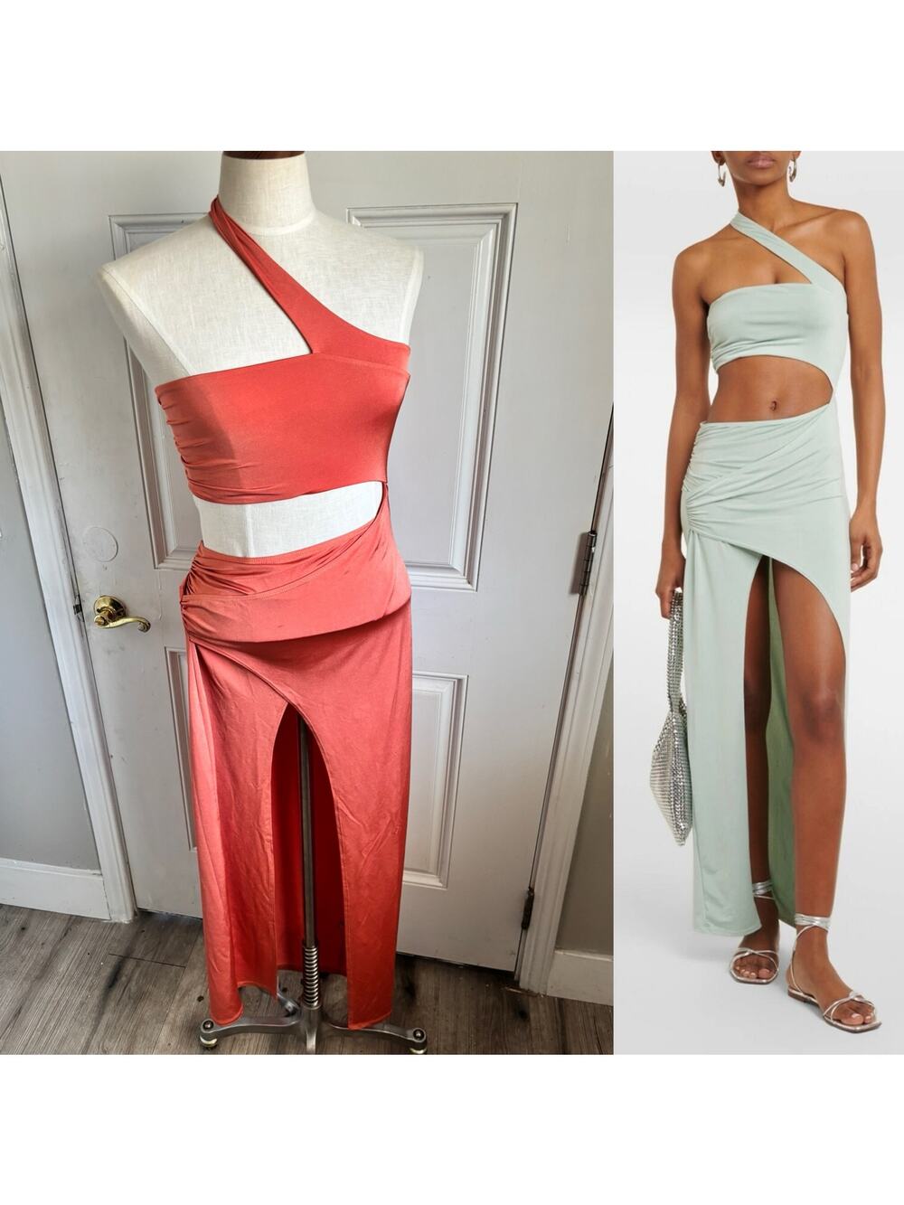 Jade swim Gava cutout maxi dress size medium in RARE melon color